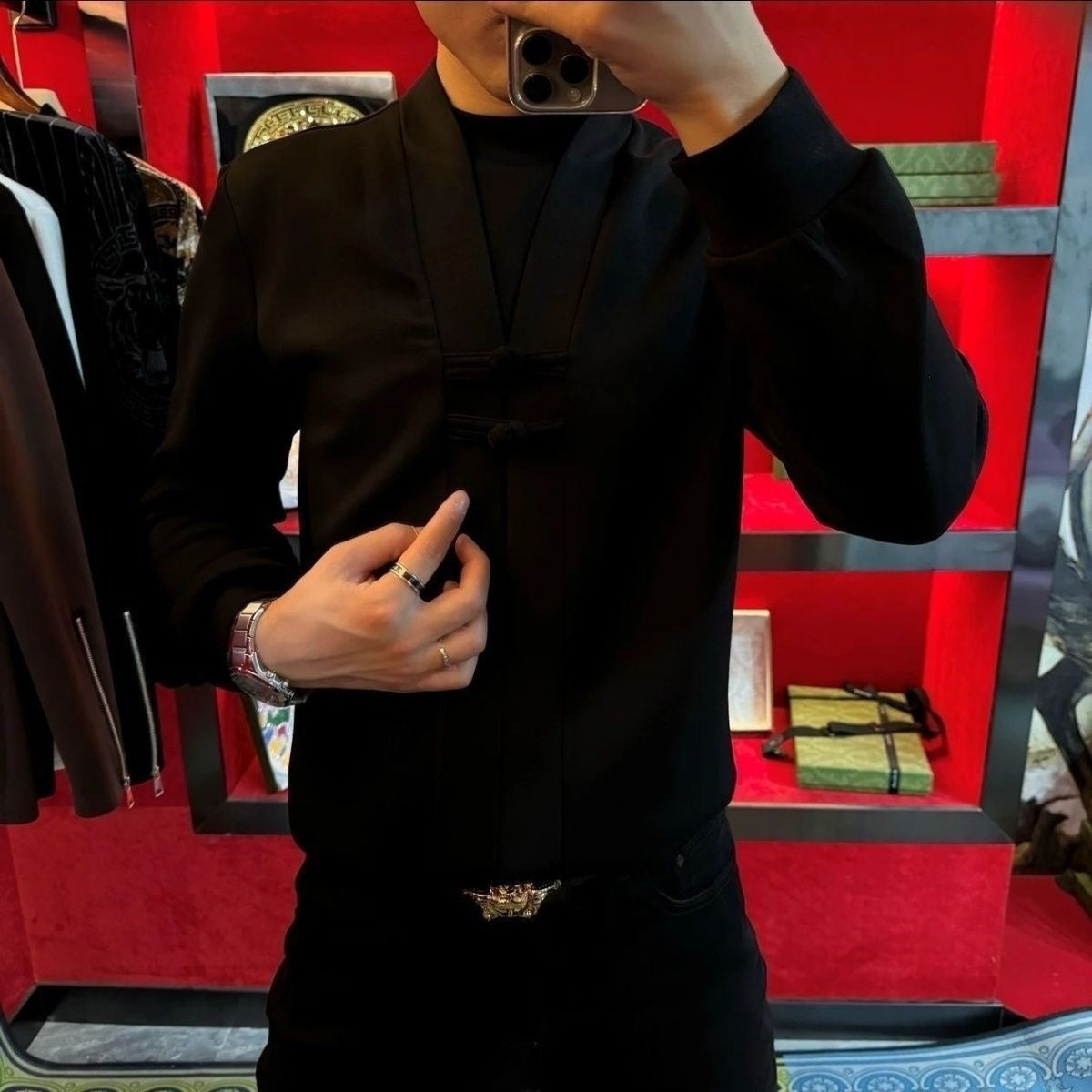 Men's Faux Two Piece Long Sleeve Top(50% OFF)