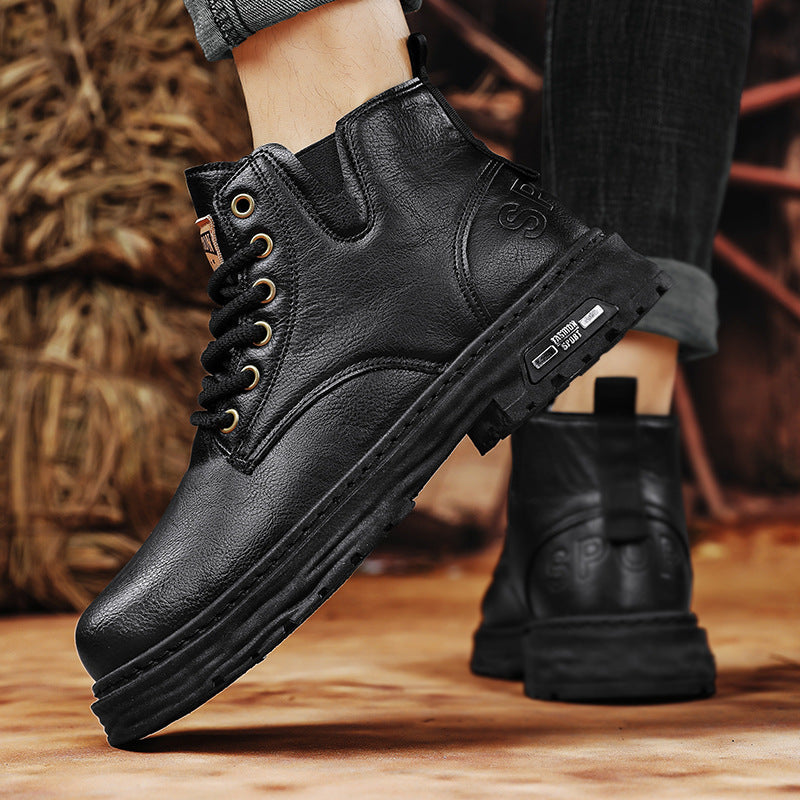 🎁✨Ideal gift - Vintage Leather Lace-up Boots For Men