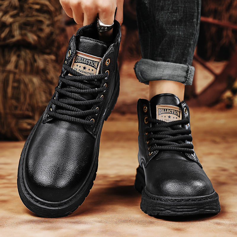 🎁✨Ideal gift - Vintage Leather Lace-up Boots For Men