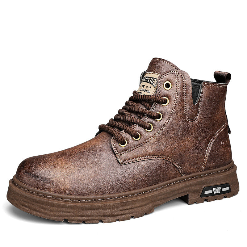 🎁✨Ideal gift - Vintage Leather Lace-up Boots For Men