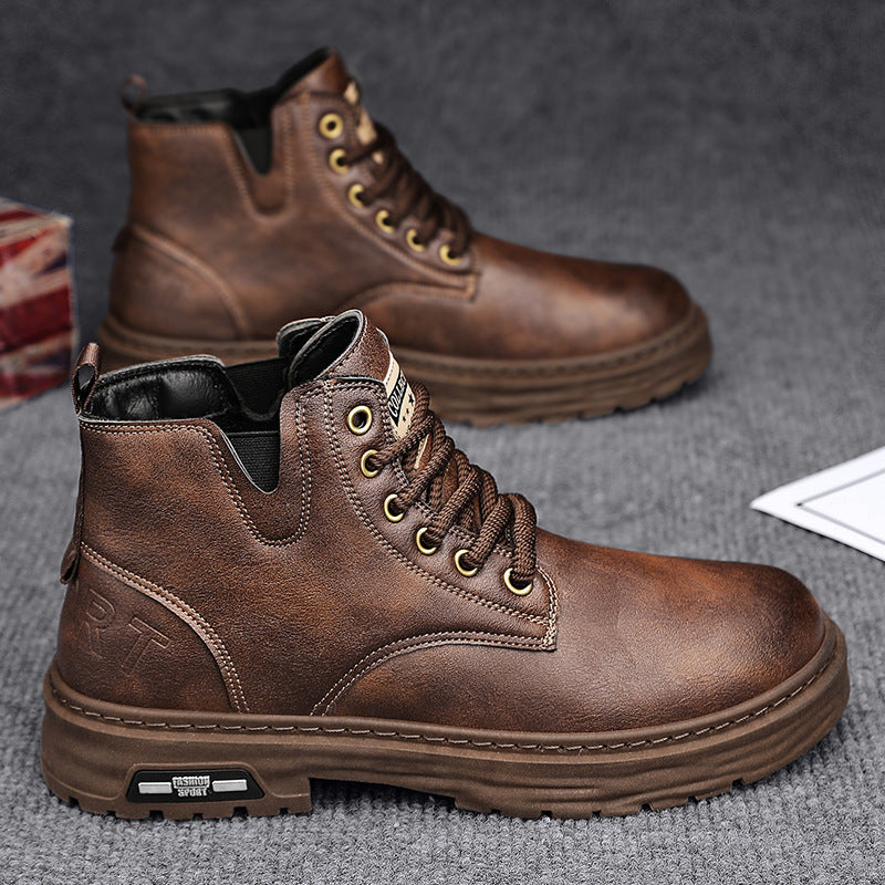 🎁✨Ideal gift - Vintage Leather Lace-up Boots For Men