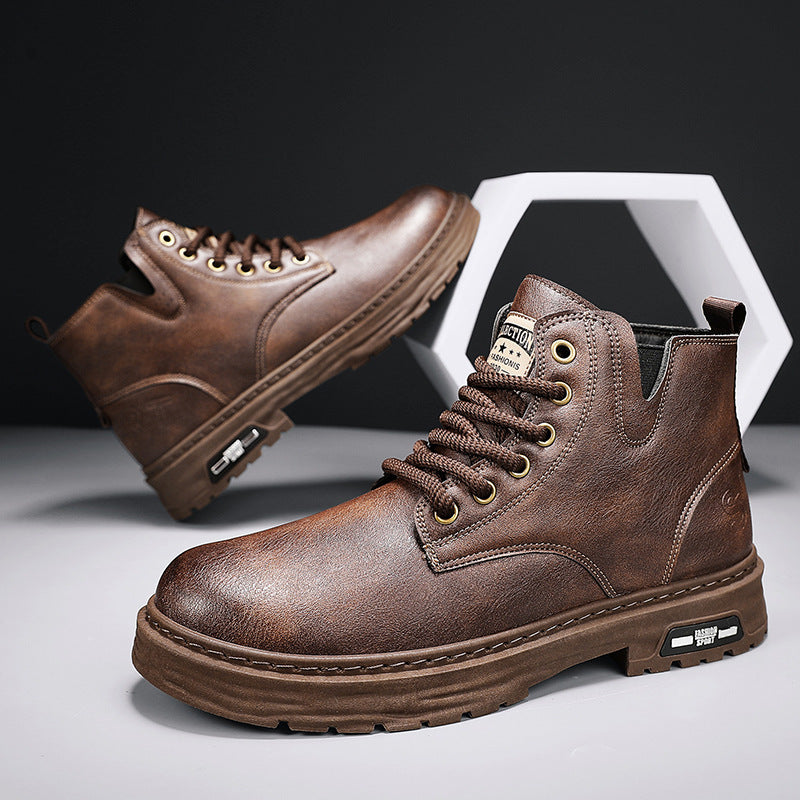 🎁✨Ideal gift - Vintage Leather Lace-up Boots For Men