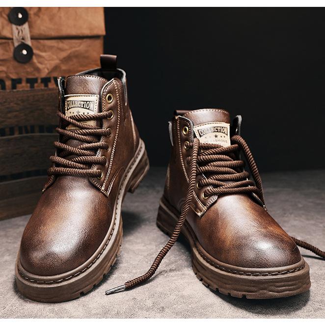 🎁✨Ideal gift - Vintage Leather Lace-up Boots For Men