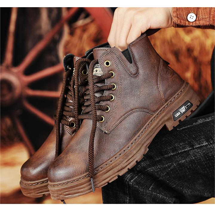🎁✨Ideal gift - Vintage Leather Lace-up Boots For Men