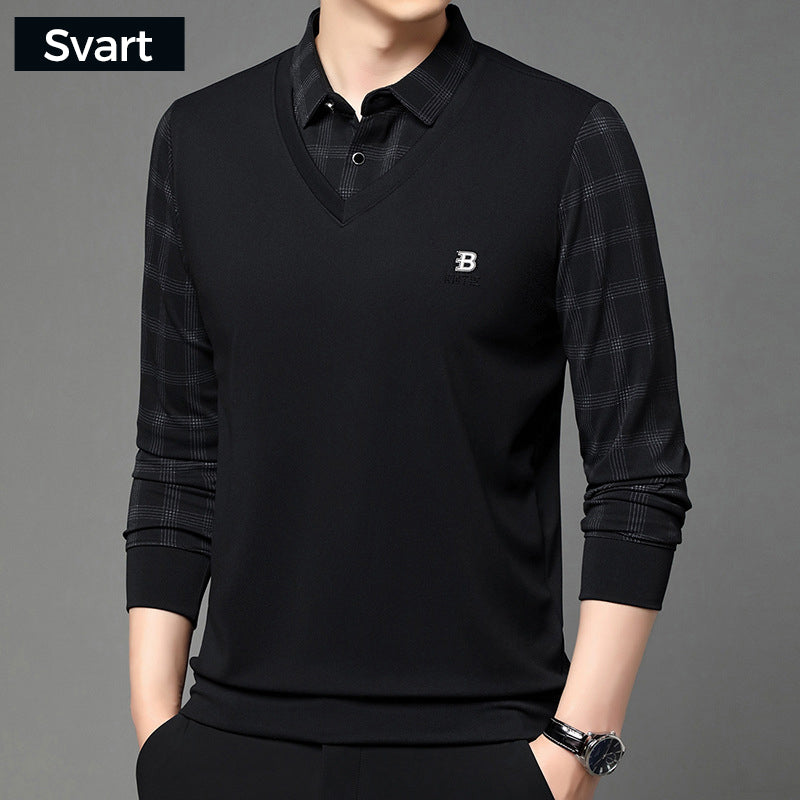 🔥Limited time 50% off🔥Men's fake two-part collar long-sleeved t-shirt