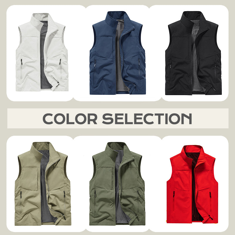đ„VENTE CHAUDEđ„Gilet confortable Ă sĂ©chage rapide avec poches pour homme