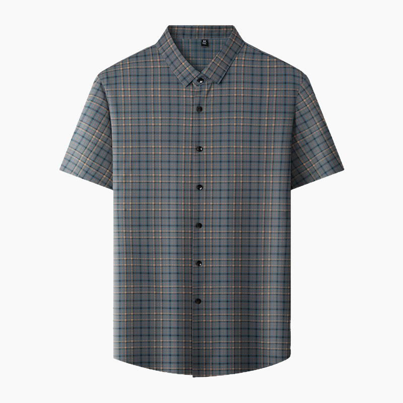 Men’s Casual Plaid Short Sleeve Shirt(50% OFF)