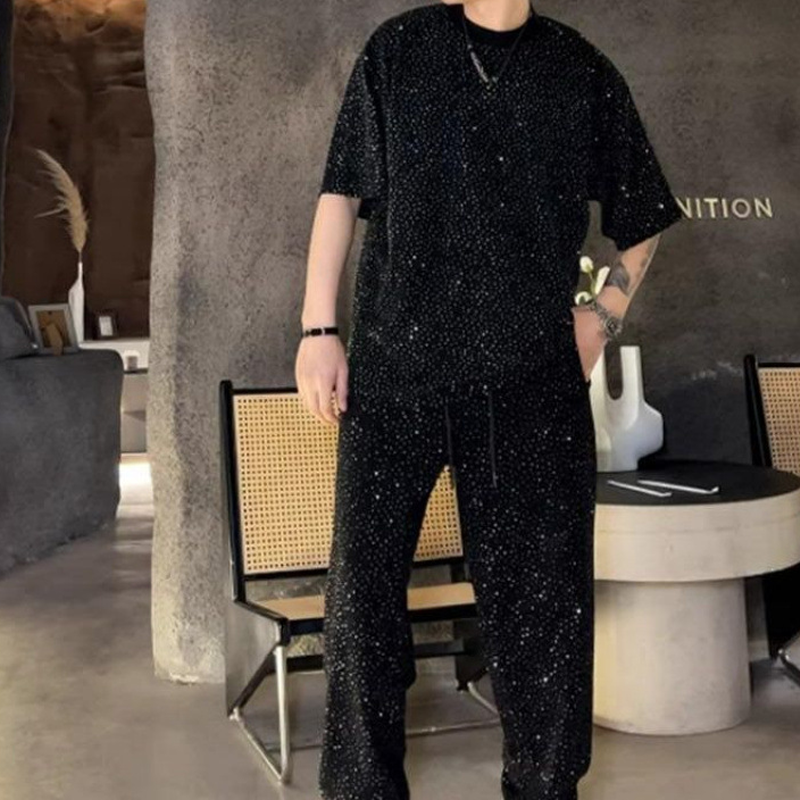 Men’s Short Sleeve Top & Wide Leg Pants 2-Piece Set (50% OFF)