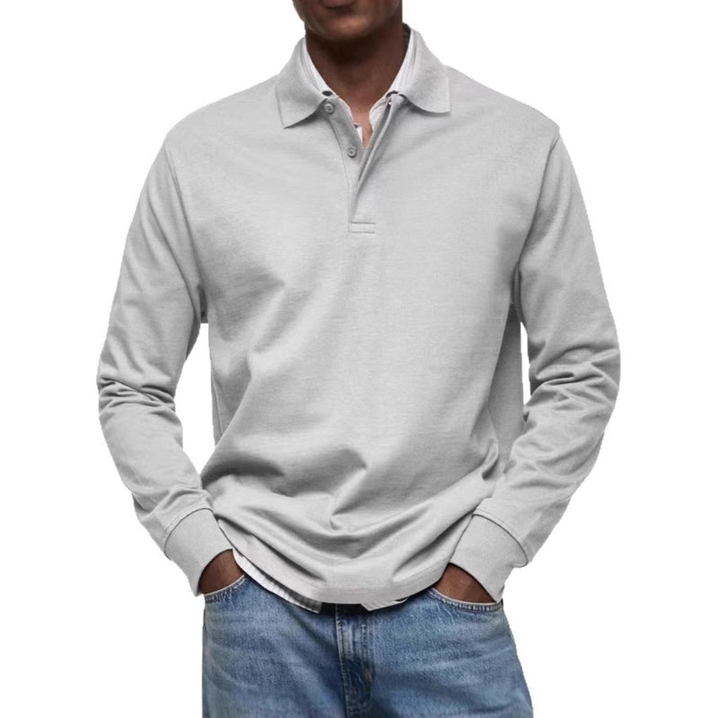 Solid Turn-down Collar Shirt With Long Sleeves(50% OFF)