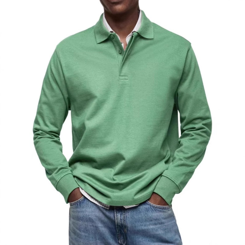 Solid Turn-down Collar Shirt With Long Sleeves(50% OFF)