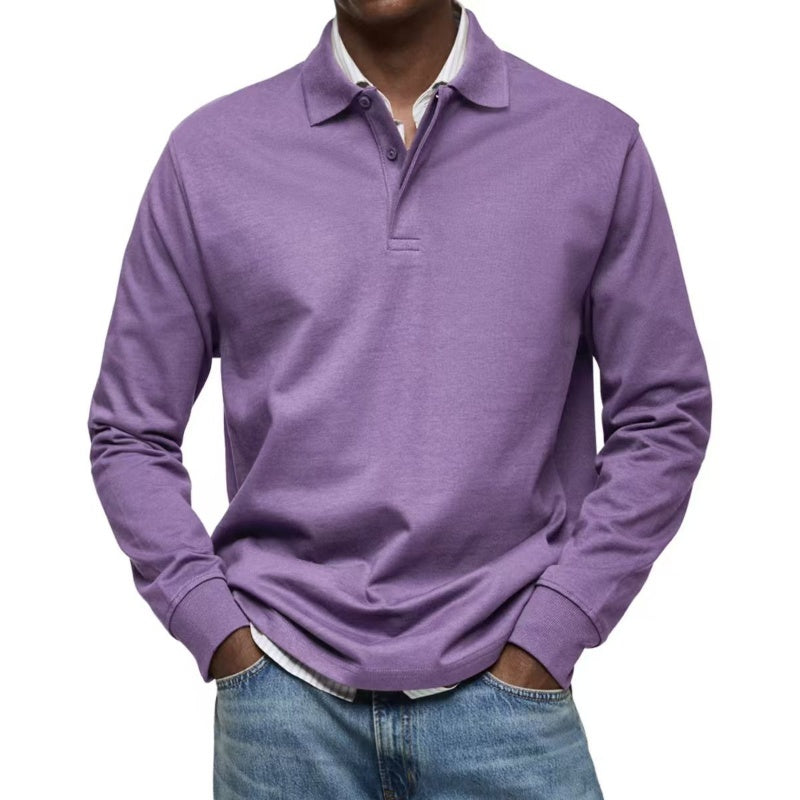 Solid Turn-down Collar Shirt With Long Sleeves(50% OFF)