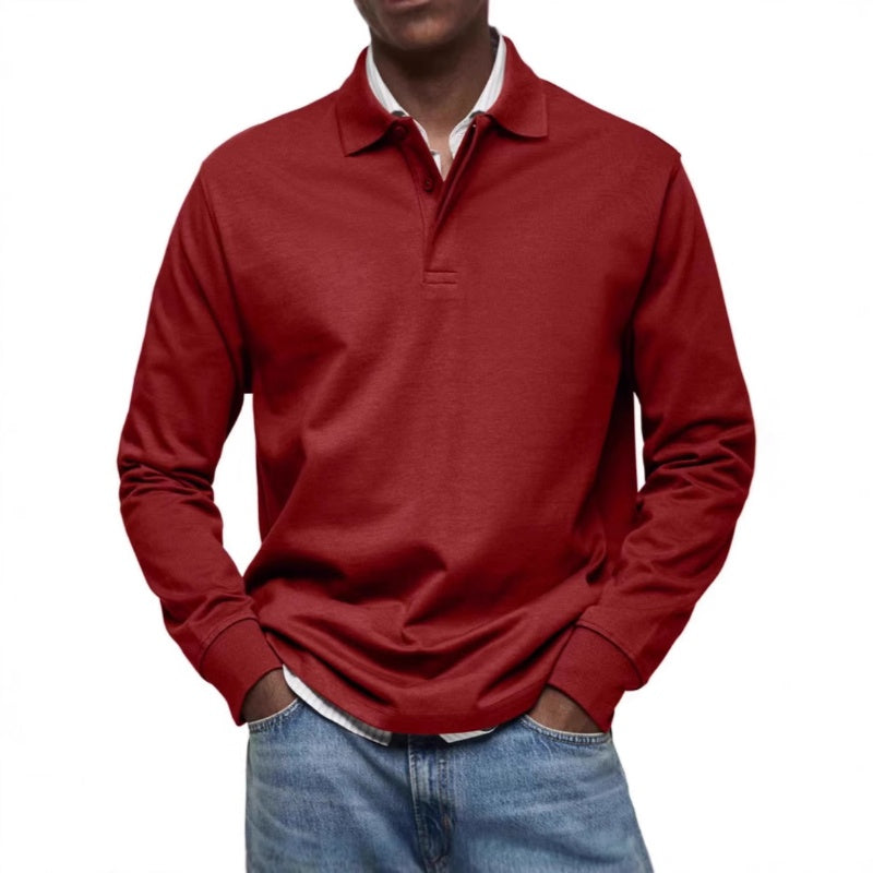 Solid Turn-down Collar Shirt With Long Sleeves(50% OFF)