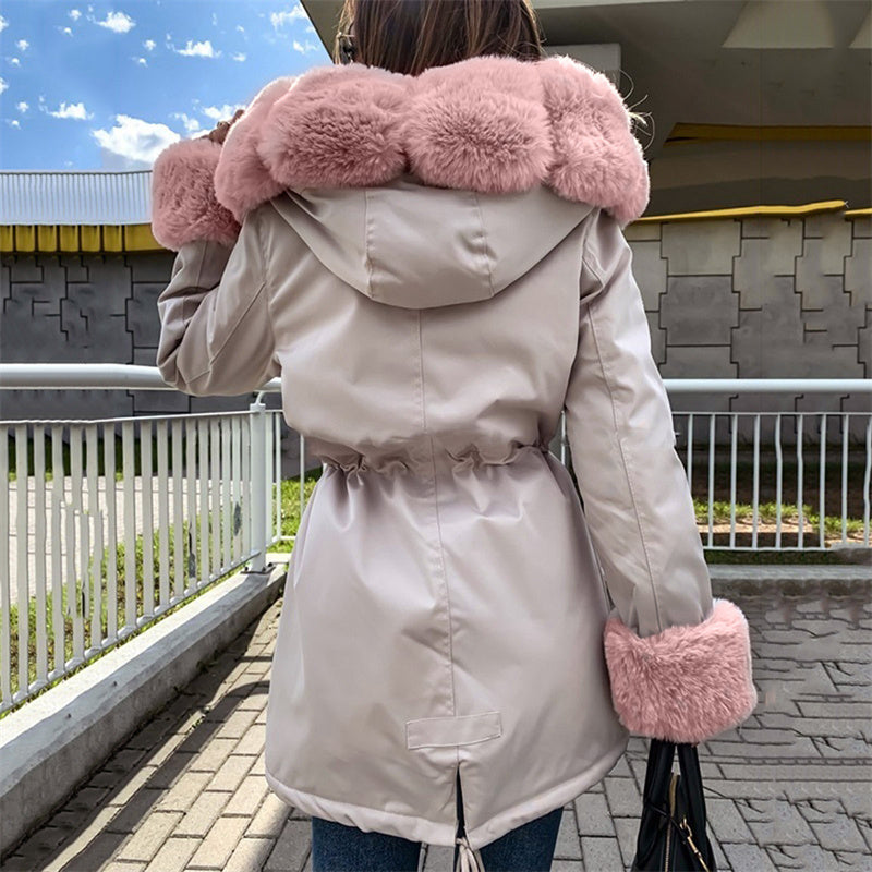 Women’s Parka Jacket with Removable Fluffy Trim (50% OFF)