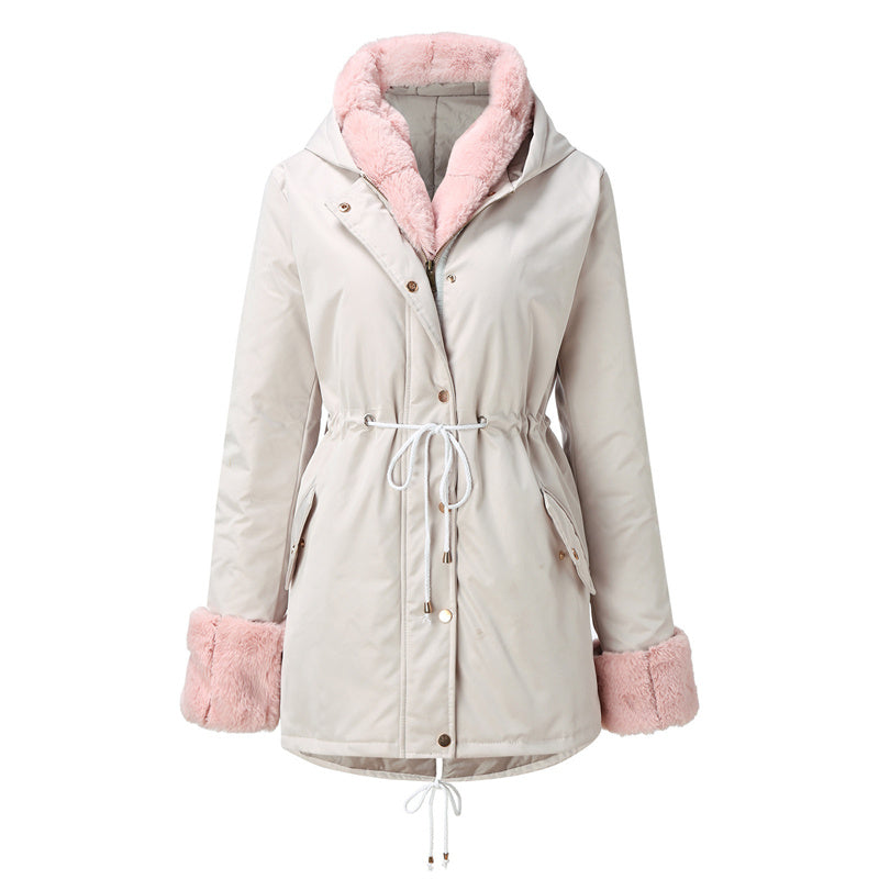 Women’s Parka Jacket with Removable Fluffy Trim (50% OFF)