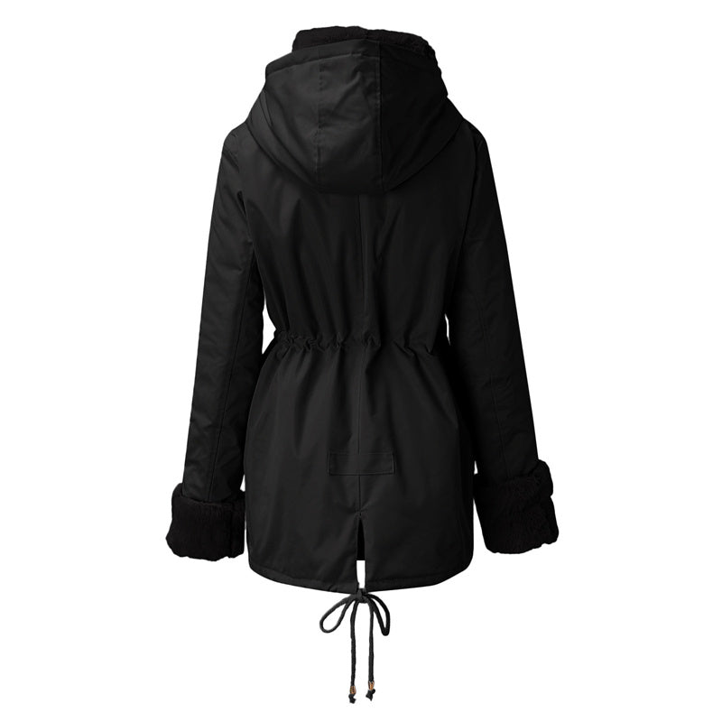 Women’s Parka Jacket with Removable Fluffy Trim (50% OFF)
