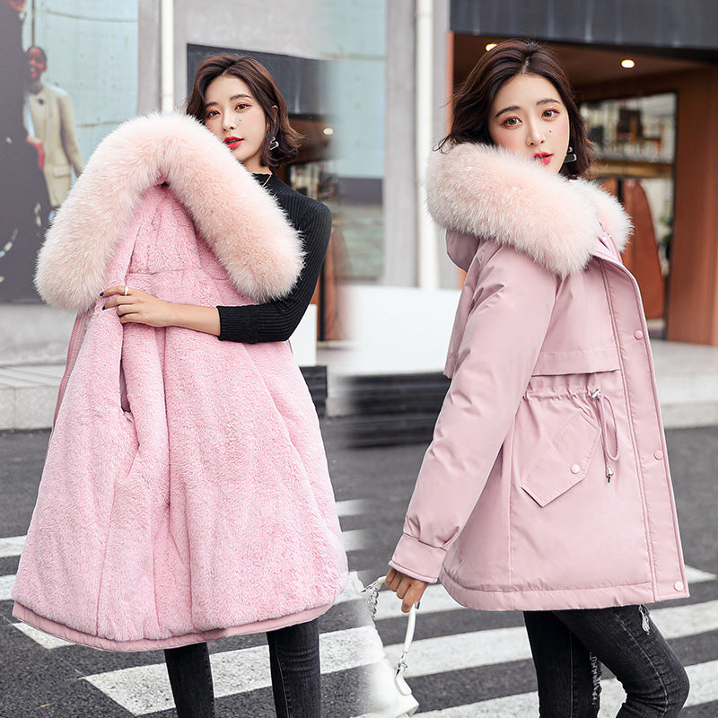⏳Limited-time 56% off⏰Woman’s Winter Loose Hooded Synthetic Fleece Thickened Parka Coat🧥