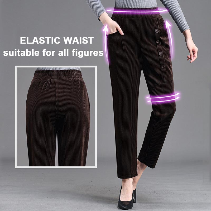 Women's High Waist Corduroy Warm Pants(50% OFF)