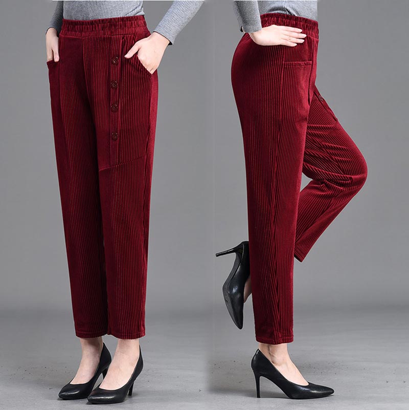 Women's High Waist Corduroy Warm Pants(50% OFF)