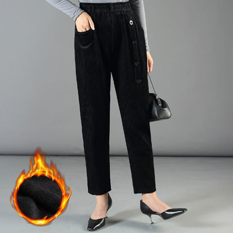 Women's High Waist Corduroy Warm Pants(50% OFF)