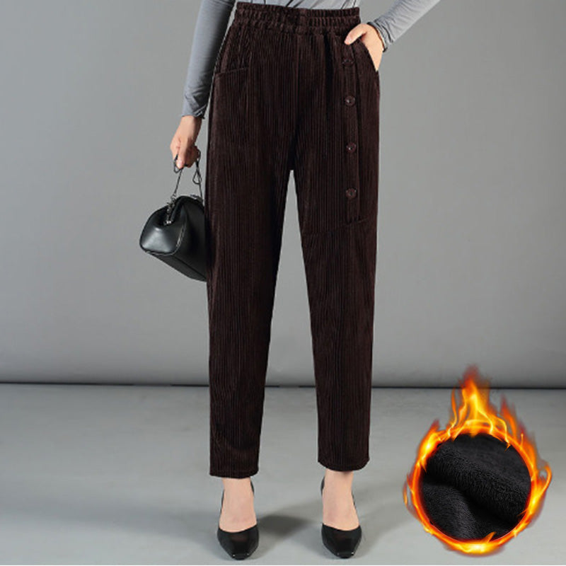 Women's High Waist Corduroy Warm Pants(50% OFF)