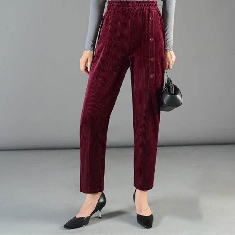 Women's High Waist Corduroy Warm Pants(50% OFF)