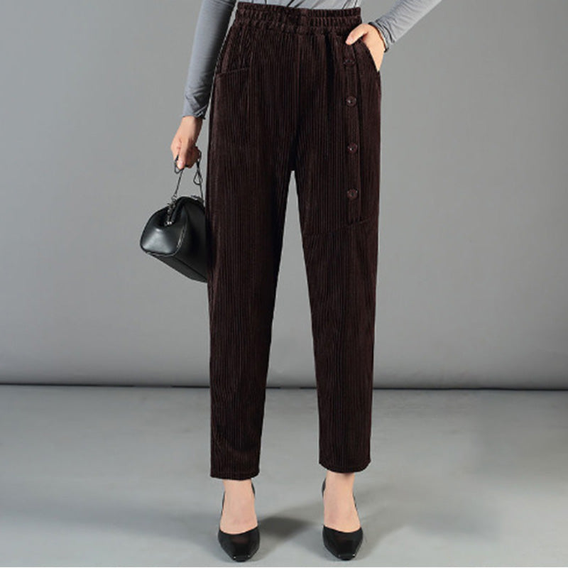 Women's High Waist Corduroy Warm Pants(50% OFF)
