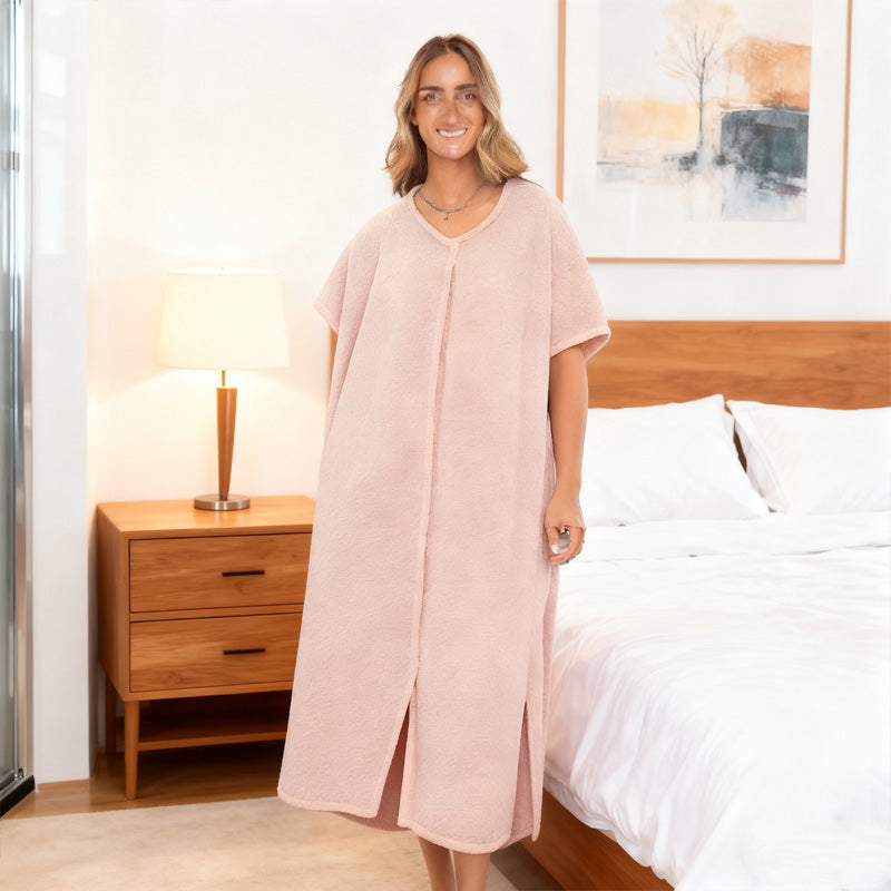 Women's Cosy Hooded Textured Grid Bathrobe(50% OFF)