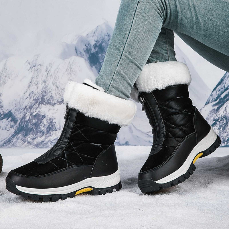 👢✨ Women’s Non-Slip Warm Zipper Snow Boots
