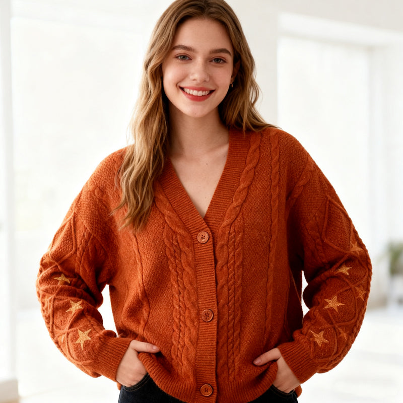 Women’s Knit Button Down Cardigan(50% OFF)