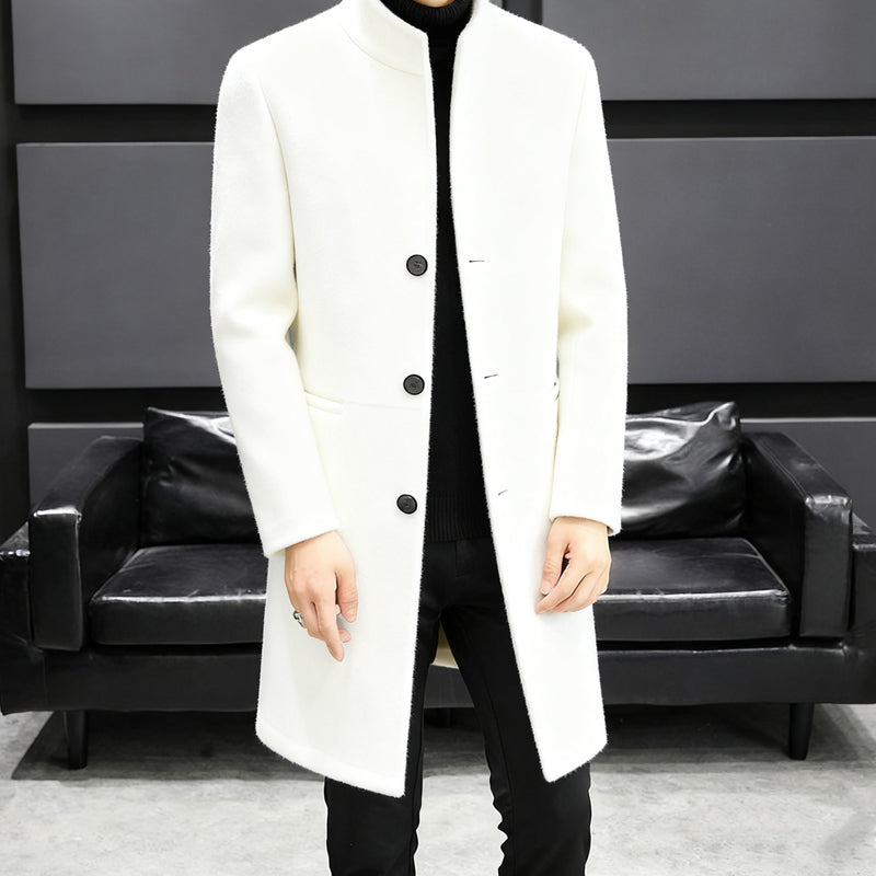 Men's Warm Mid-Length Stand-Collar Coat