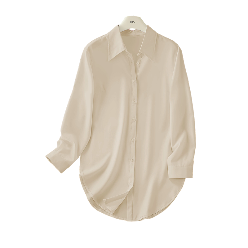 Women's Long Sleeve Shirt with High-Low Hem
