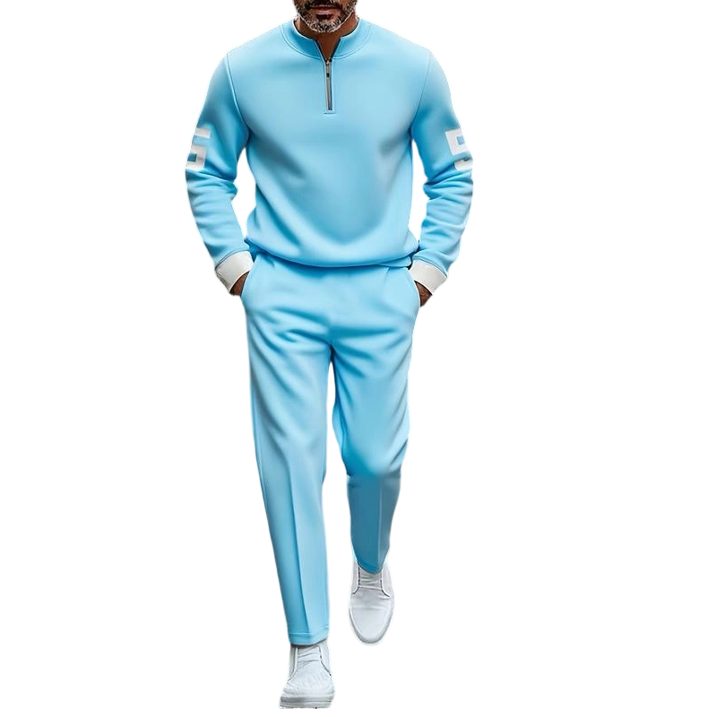 Men's Half-Zip Top & Pants 2-Piece Set