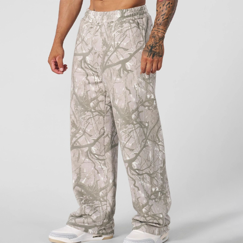 Men's Fashion Camo Wide Leg Joggers
