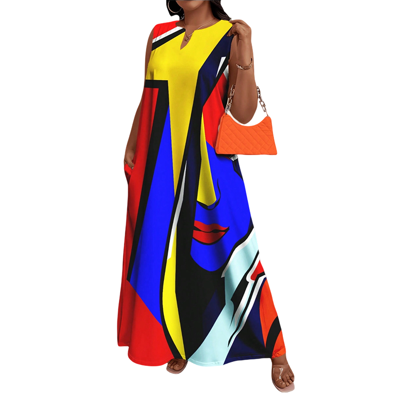 š„Artistic Print Loose Fit Summer Maxi Dressā Free Shipping For Two Pieces