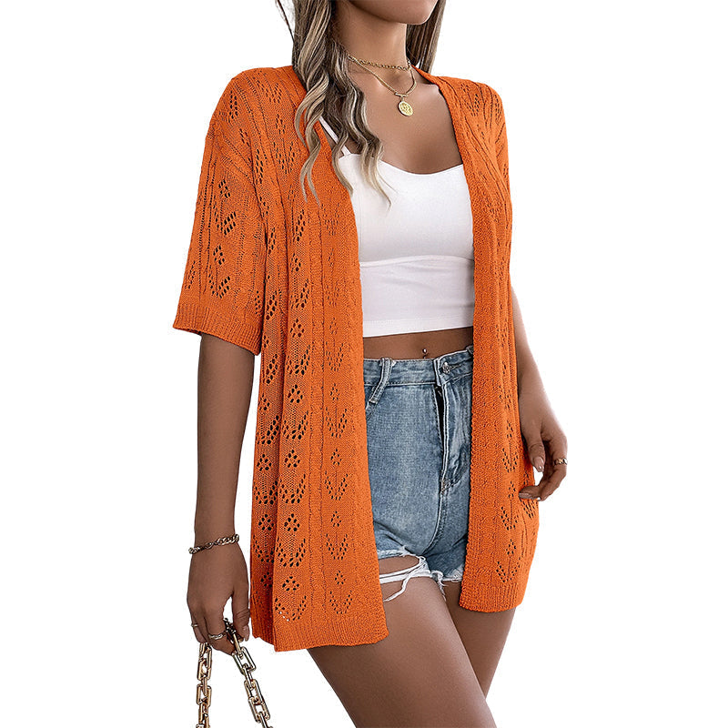 🧶 LIMITED-TIME 50% OFF! ✨ Women's Hollow-Out Knit Cardigan – Lightweight, Breathable, Boho-Chic 🌸