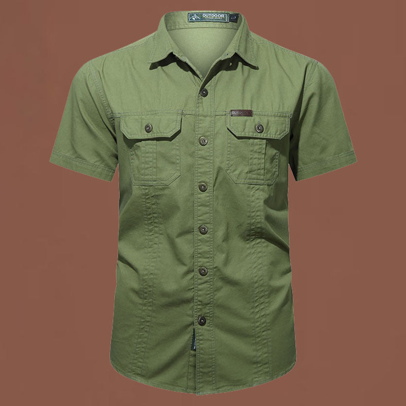 Men's Casual Cotton Short-sleeved Shirt