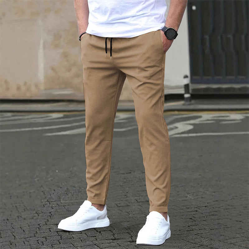 Men's Slim Fit Solid Ankle Pants