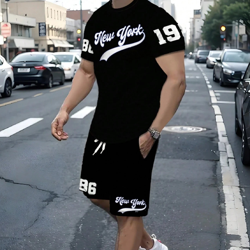 Men's Summer Graphic T-Shirt & Shorts Set