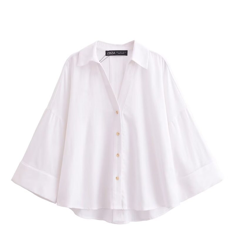 Women's Breathable Wide-Sleeve Casual Shirt