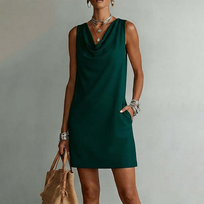 ⏳Limited-time 50% off⏰Elegant Slim Fit Cowl Neck Dress👑👗