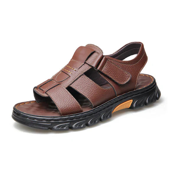 Breathable summer leather sandals for men