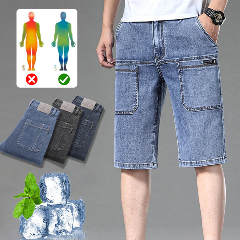 Summer Men's Breathable Jeans aiyoumoi