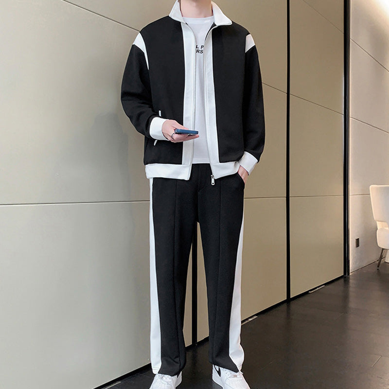 Men's Outfit Casual 2 Piece Contrast Sports Jogging Tracksuits Set(50% OFF)