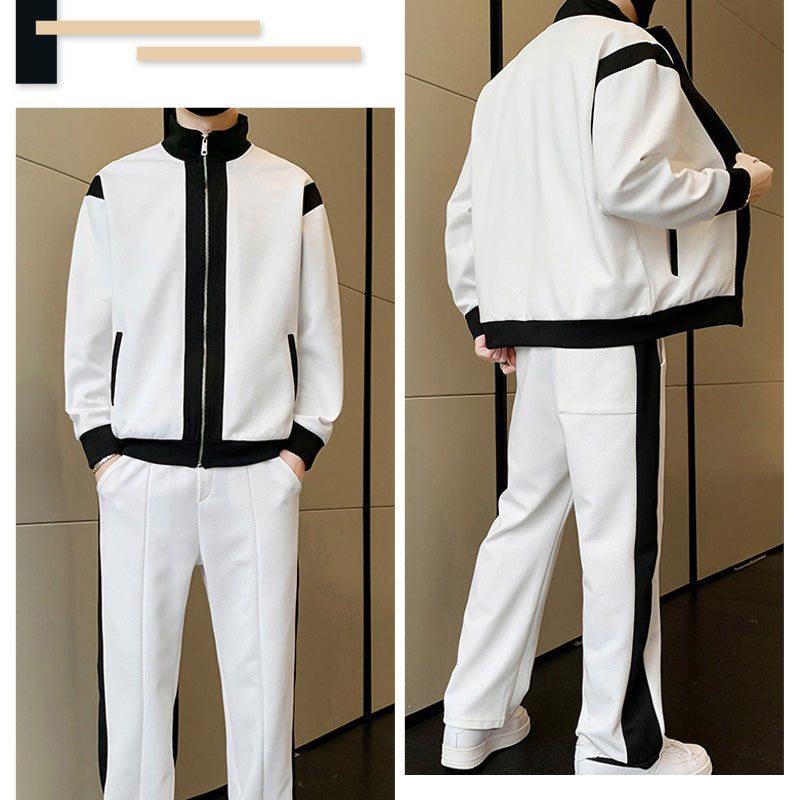 Men's Outfit Casual 2 Piece Contrast Sports Jogging Tracksuits Set(50% OFF)