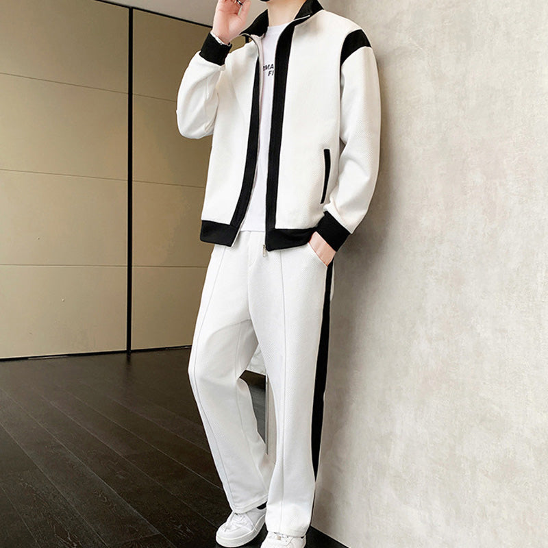 Men's Outfit Casual 2 Piece Contrast Sports Jogging Tracksuits Set(50% OFF)