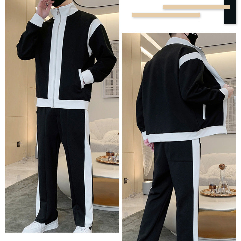 Men's Outfit Casual 2 Piece Contrast Sports Jogging Tracksuits Set(50% OFF)