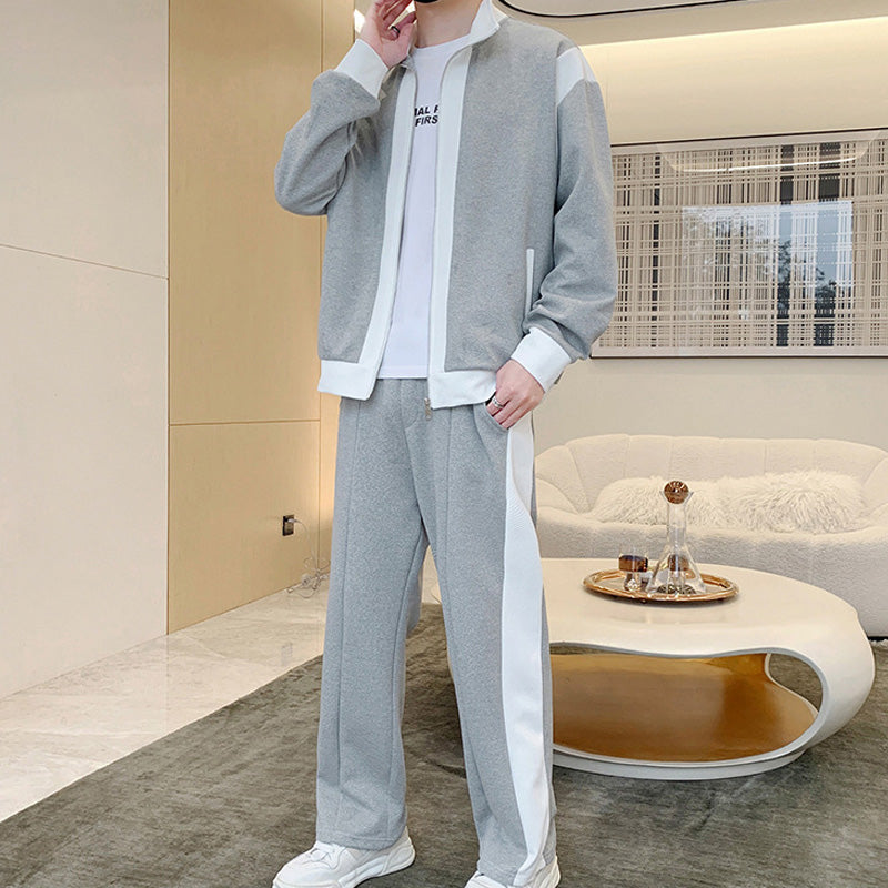 Men's Outfit Casual 2 Piece Contrast Sports Jogging Tracksuits Set(50% OFF)