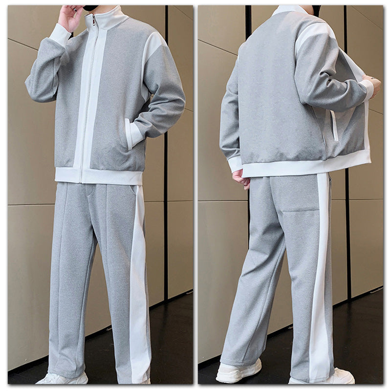 Men's Outfit Casual 2 Piece Contrast Sports Jogging Tracksuits Set(50% OFF)