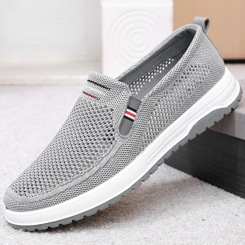 Men's Coconut Shoes Summer Casual Shoes Breathable Mesh Shoes Running Sports Shoes A Pedal Small White Shoes Flying Woven Shoes Buy cheaply on