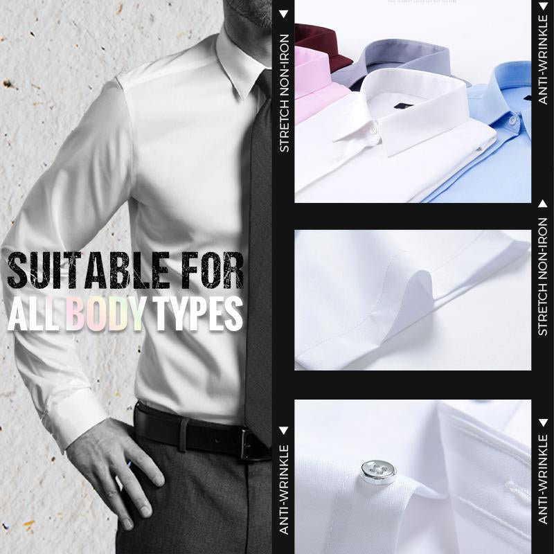 (Halloween Christmas Hot Sale) Men\'s Wardrobe essentials ✨Stretch Non-iron Anti-wrinkle Shirt